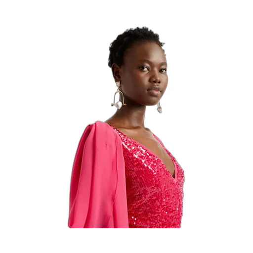 V-Neck Shoulder-Hanging Detail Dress