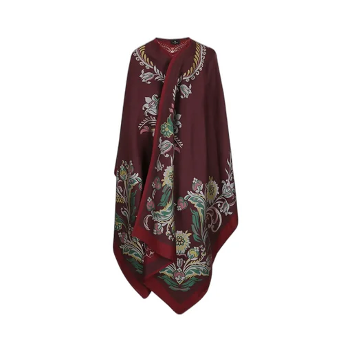 Floral Jacquard Motif Cape