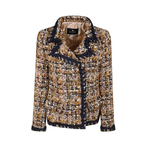 Double-Breasted Long Sleeve Tweed Jacket