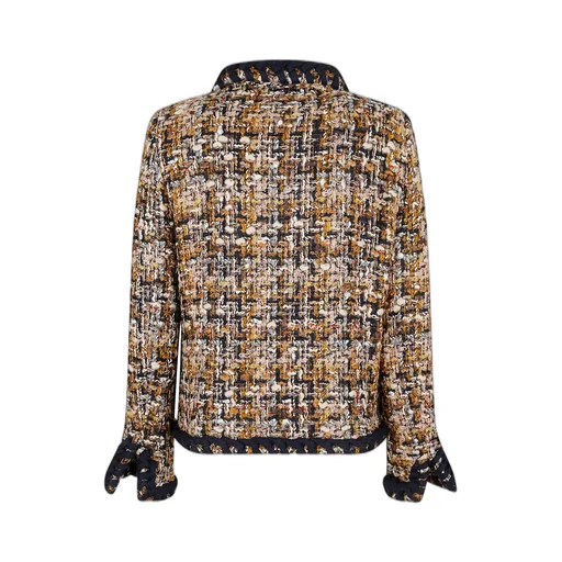 Double-Breasted Long Sleeve Tweed Jacket