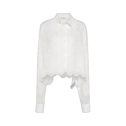 Floral-Lace Detail Drop-Shoulder Blouse