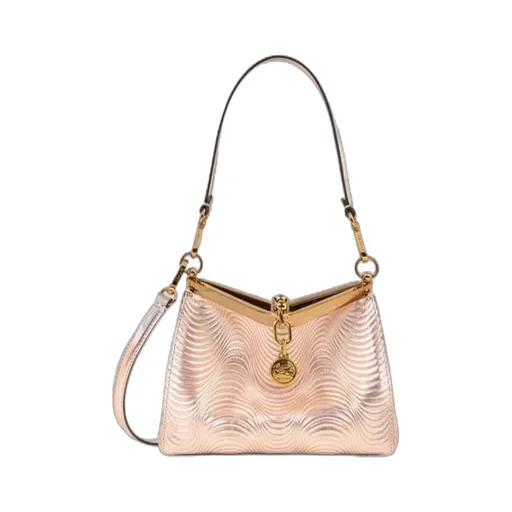 Small Metallic Leather Vela Bag