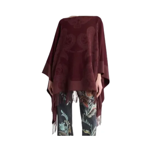 Jacquard Paisley Poncho