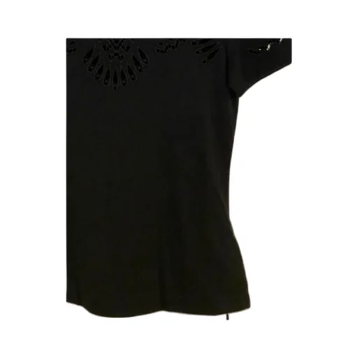 Geometric Pattern Hollowed-Out T-Shirt