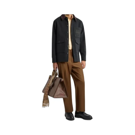 Pegaso Embroidered Flap Pocket Jacket