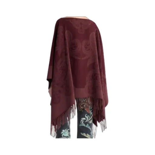 Jacquard Paisley Poncho