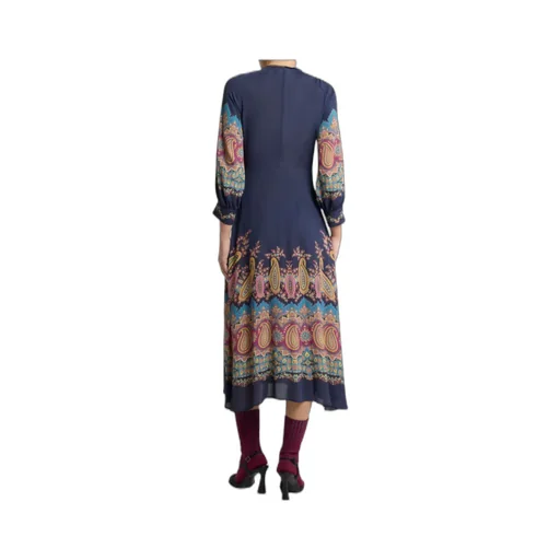 Long Sleeved Paisley Printed Dress