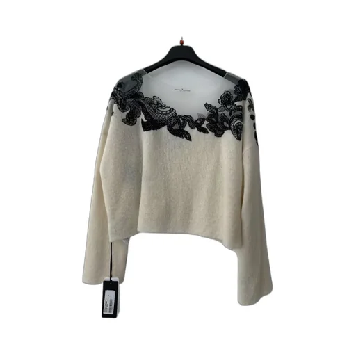 Long-Sleeved Lace Detail Sweater