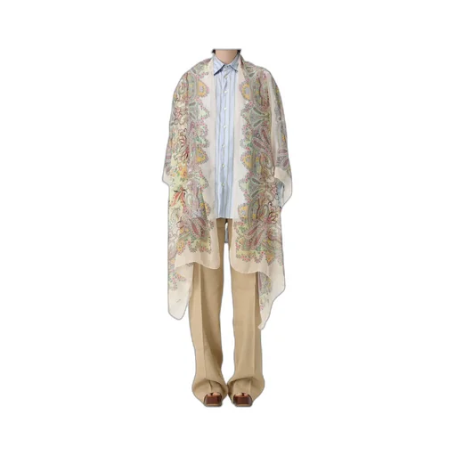 Semi-Sheer Paisley Printed Cape