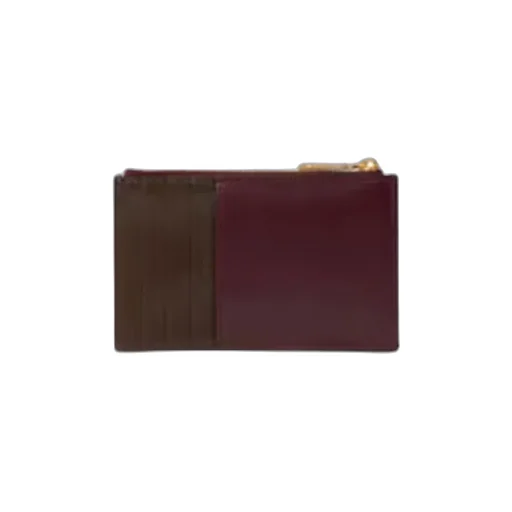 Leather Card Holder With Pegaso Button