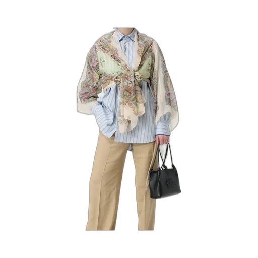 Semi-Sheer Paisley Printed Cape
