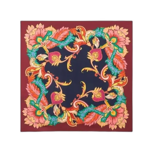 Silk Scarf With Floral Jacquard Motif