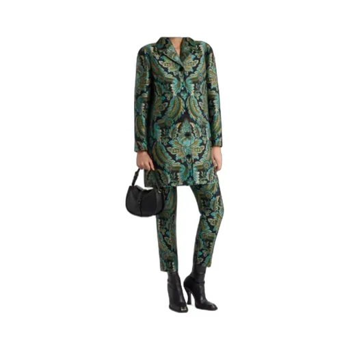 Floral-Bee Jacquard Trousers