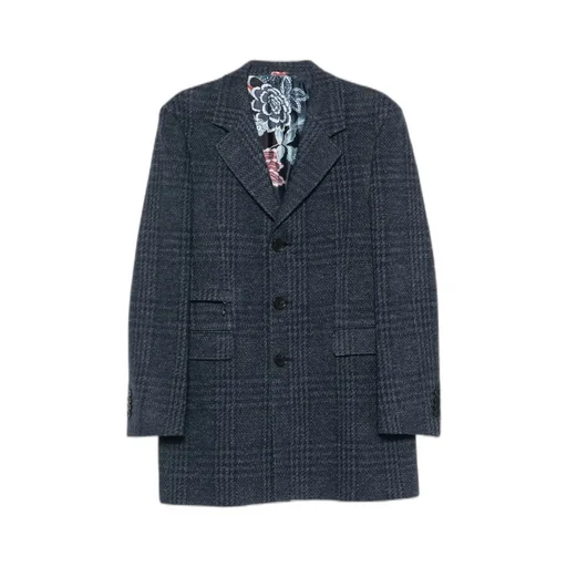 Checked Three-Button Jacket