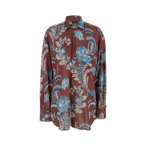 Floral Printed Curved Hem Shirt