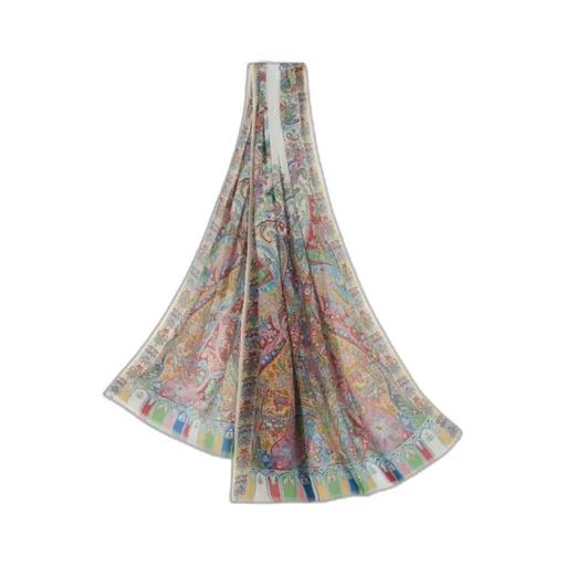 Silk Scarf With Multicolored Print