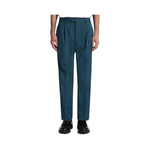 Wool Trousers With Micro Motif