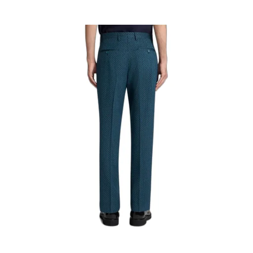 Wool Trousers With Micro Motif