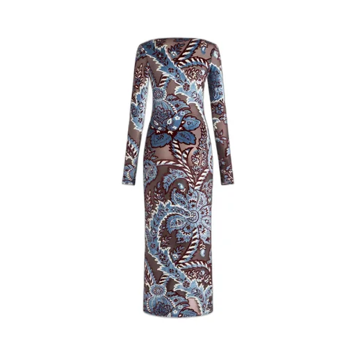 Jacquard Velvet Tulle Dress