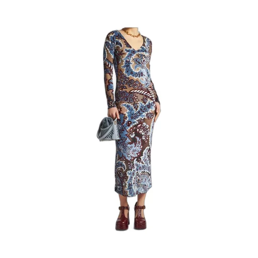 Jacquard Velvet Tulle Dress