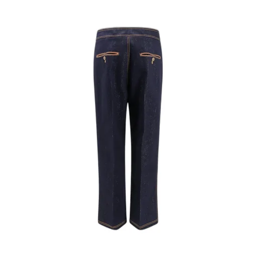 Straight-Leg Stitched Jeans