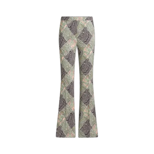 Flared Printed Cady Trousers