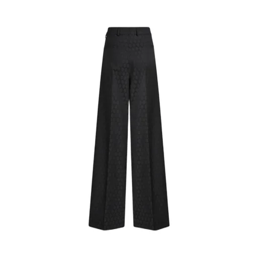 Pattern-Jacquard Wide-Leg Trousers