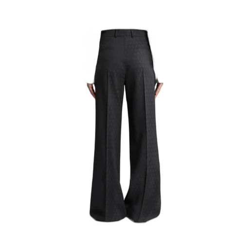 Pattern-Jacquard Wide-Leg Trousers