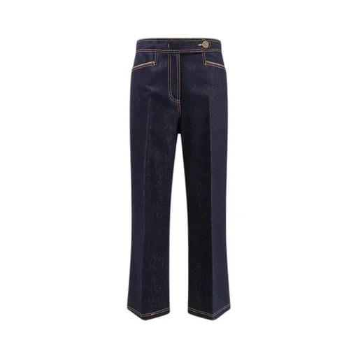 Straight-Leg Stitched Jeans
