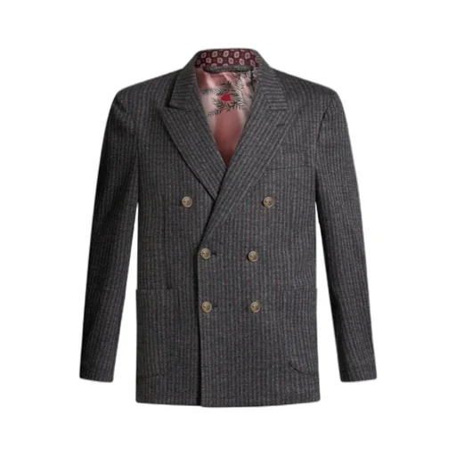 Long-Sleeved Double-Breasted Blazer