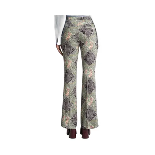 Flared Printed Cady Trousers