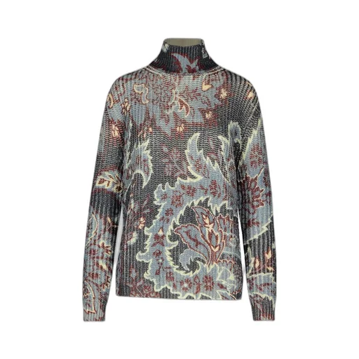 Motif Printed High Neck Jumper