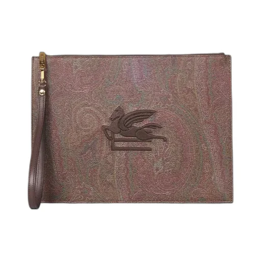Paisley Jacquard Zipped Clutch Bag