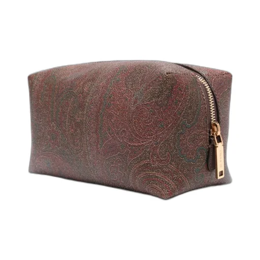 Logo Embroidered Paisley Printed Pouch