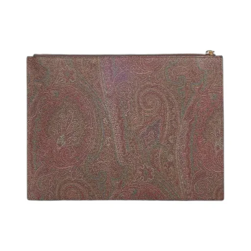 Paisley Jacquard Zipped Clutch Bag