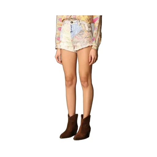 Paisley Fitted Denim Shorts