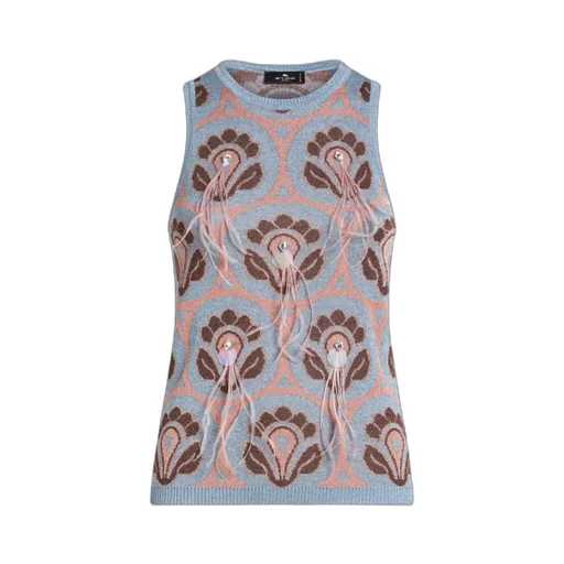 Patterned Jacquard Knitted Tank Top