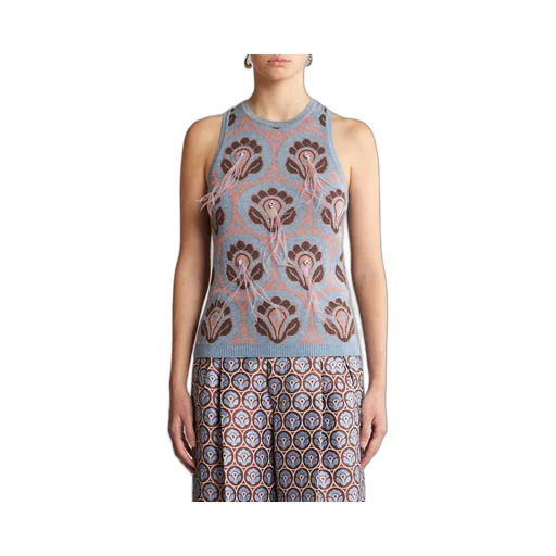 Patterned Jacquard Knitted Tank Top
