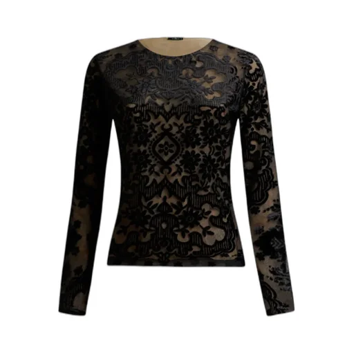 Tulle And Jacquard Velvet Top