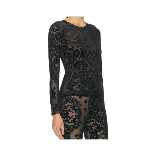 Tulle And Jacquard Velvet Top