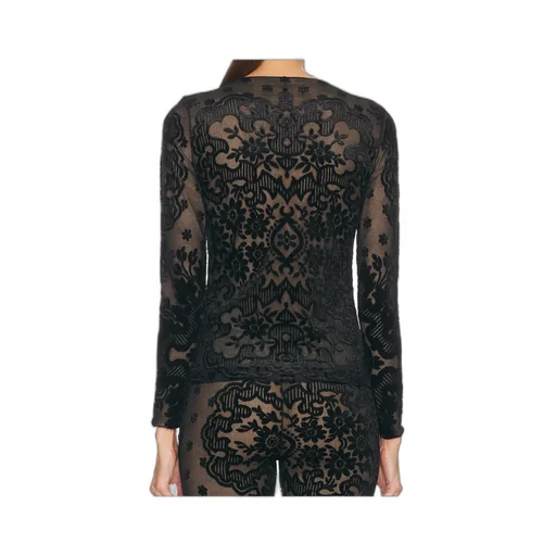 Tulle And Jacquard Velvet Top
