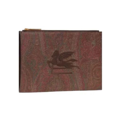 Paisley Printed Logo Embroidered Pouch