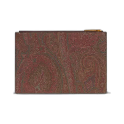 Paisley Printed Logo Embroidered Pouch