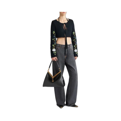 Log Charm Medium Vela Shoulder Bag