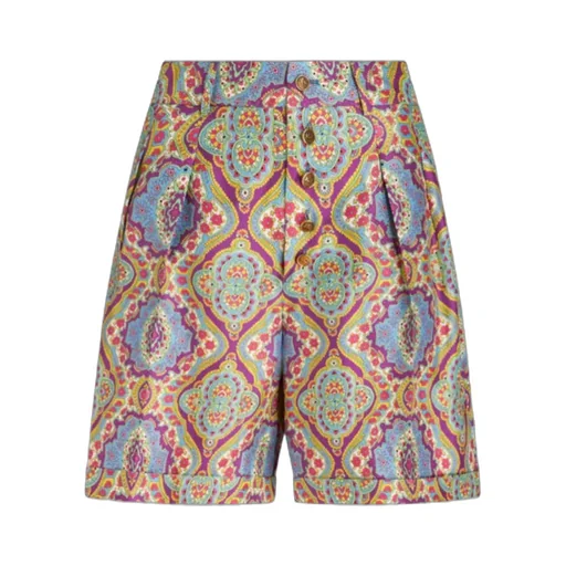 Paisley-Printed Wide-Leg Shorts