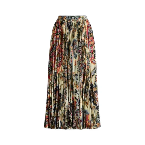 Paisley Printed Fully Pleated Midi Skirt
