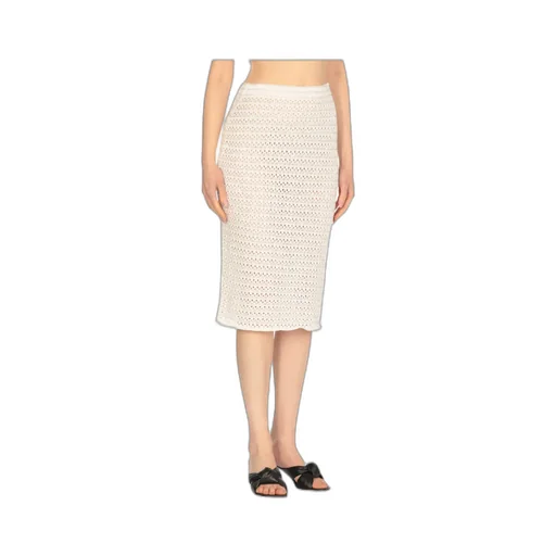 Sequinned Open-Knit Midi Skirt
