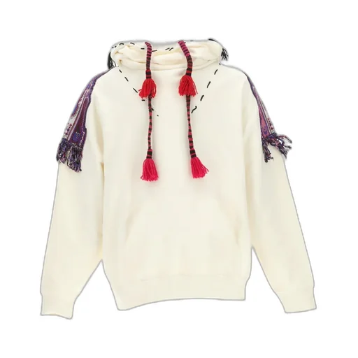 Fringe-Detailed Long-Sleeved Hoodie