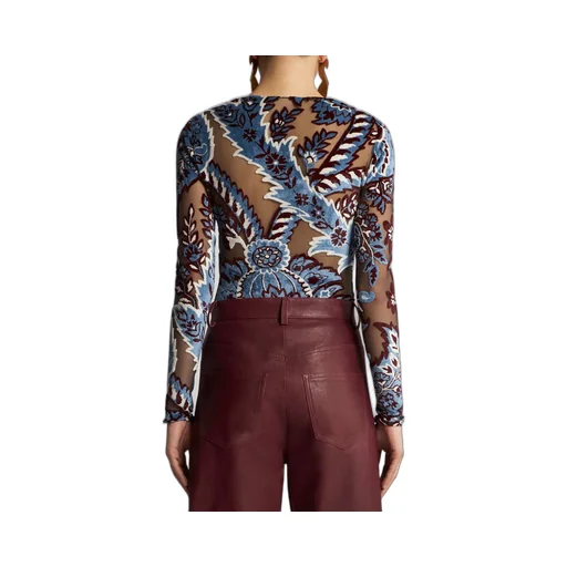 Tulle Jacquard Velvet Top