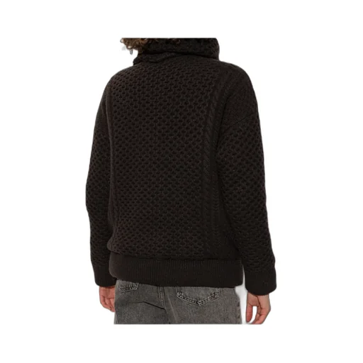 Funnel-Neck Knitted Bomber Jacket